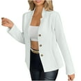 thumbnail image 1 of Zedker Blazer for Women Business 2025 Fall Clothes Lapel Long Sleeve Work Office Suit Jackets Blazer,Plus Size WhiteXXL, 1 of 5