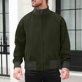 thumbnail image 1 of Zedker Bomber Jacket for MenClassic Leather-Look Flight Jacket with Zipper, Stylish Casual & Versatile Outerwear Army Green L, 1 of 9