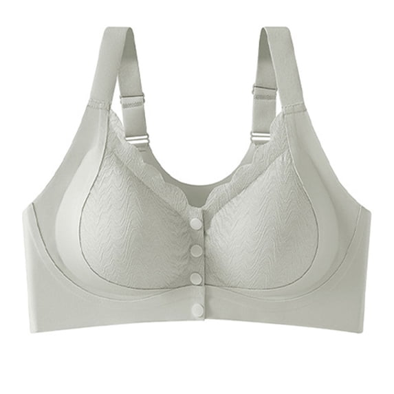 Zedker Bras for Women Thin Rimless Large Lace Front Buckle Waistcoat Daily Underwear Bra Green Plus XXXXL