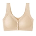 thumbnail image 1 of Zedker Bras for Women Thin Rimless Large Lace Front Buckle Waistcoat Daily Underwear Bra Khaki Plus XXXL, 1 of 2