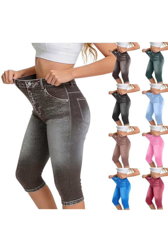 Capri Jeans for Women Trendy Mid Rise Distressed Hem Casual Summer Stretchy Denim Capris Pants Relaxed Fit Red Size S-XXL