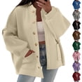thumbnail image 1 of Zedker Cardigan Sweaters for Womens Chunky Knit Button Down Mock Neck Open Front Jacket Winter Casual Outerwear with Pockets Black L, 1 of 10