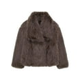 thumbnail image 1 of Zedker Cardigans for Womens Faux Fur Coat Long Sleeve Jacket Winter Short Coat Outwear,Plus Size BrownXS, 1 of 2