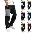 thumbnail image 1 of Zedker Cargo Pants for Men Solid Casual Outdoor Straight Leg Pants Cargo Pants Trousers with Multiple Pockets Gray L, 1 of 8