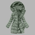 thumbnail image 1 of Zedker Casual Hooded Long Sleeve Women's Zipper Long Padded Jackets with Pockets, Comfy Thicken Thermal Outerwears for Winter,Mint Green,XL, 1 of 9