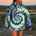 thumbnail image 1 of Zedker Casual Oversized Tie-Dye Printing Hoodies Comfy Tops For Women Trendy Loose Fall Clothes,Blue,L, 1 of 5