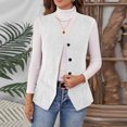 thumbnail image 1 of Zedker Casual V-Neck Sleeveless Corduroy Womens Vests Outerwear with Pockets, Comfortable Button Fall Winter Jackets,White,XXL, 1 of 9