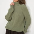 thumbnail image 1 of Zedker Casual Women'S High Neck Long Sleeve Thermal Pullover Knitted Sweaters,Comfortable Loose Elastic Cuffs Fall Outfits,Green,Free Size, 1 of 9