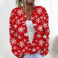 thumbnail image 1 of Zedker Christmas Cardigan for Women Funny Xmas Long Sleeve Casual Knitted Lightweight Sweaters,Plus Size Red M, 1 of 5