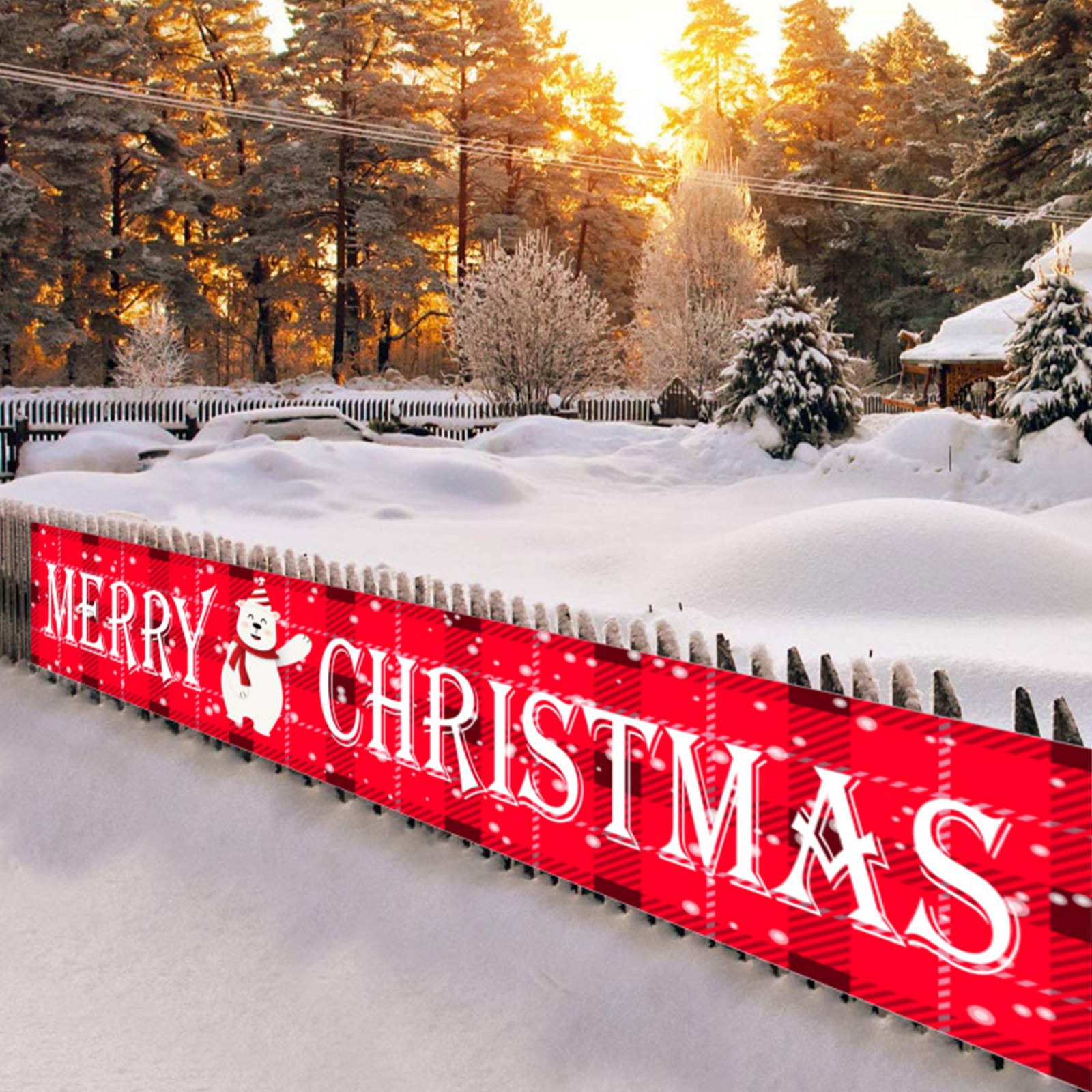 Zedker Christmas Decorations Inflatables, Christmas Small Gifts Christmas Banner Outdoor - 98.42X19.68 Inches, Christmas Front Porch Trim, Christmas Yard Banner, Christmas Yard Trim