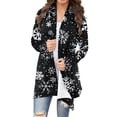 thumbnail image 1 of Zedker Christmas Sweater for Women Cute Xmas Graphic Print Long Sleeve Lightweight Casual Casual Holiday Outwear Black Plus XXXXXL, 1 of 4