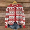 thumbnail image 1 of Zedker Christmas Sweaters for Women Button Down Cardigan Knit Sweater Funny Xmas Outwear,Plus Size Red XL, 1 of 4