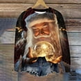thumbnail image 1 of Zedker Christmas Sweatshirt Women Xmas Tree Printed Long Sleeve Holiday Pullover Tops,Plus Size Gold M, 1 of 1