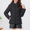 thumbnail image 1 of Zedker Detachable Hood Thermal Winter Coats for Women Casual Stand Collar Long Sleeve Zipper Multi Pockets Puffer Jackets,Black,XXL, 1 of 9