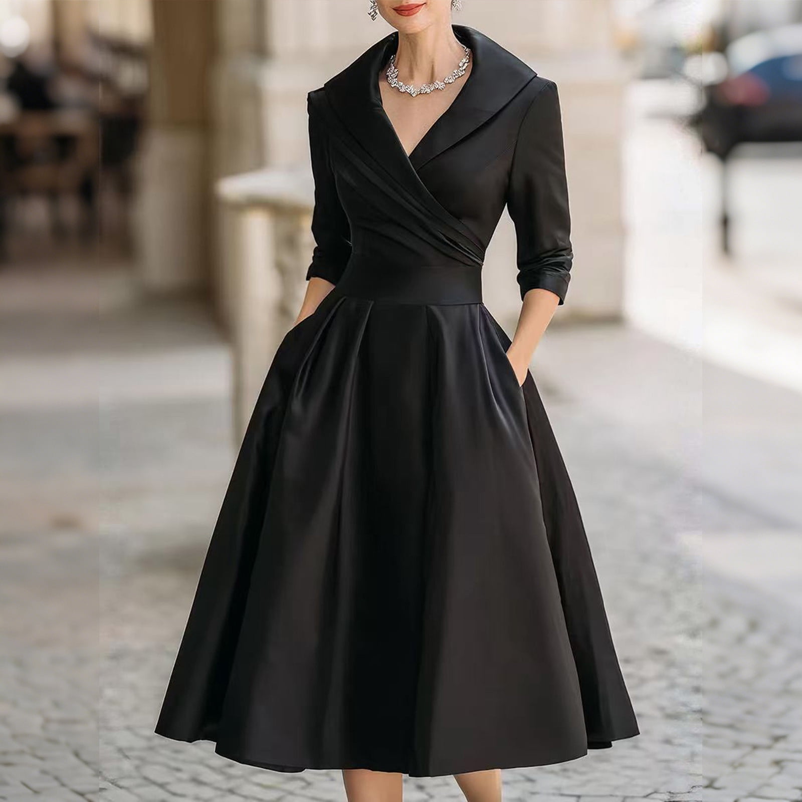 cocktail dress with pockets for wedding Vixey Woven Ruched Bust Drop Waist Midi Dress With Pockets Wedding Guest  Party Night Cocktail Elegant Date Night Glamorous Special Occasion Teal  Summer
