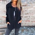 thumbnail image 1 of Zedker Fashion Button-Down Going Out Coats With Pockets Casual Long-Sleeved Jackets Comfy Flip Collar Tops For Women,Black,L, 1 of 7