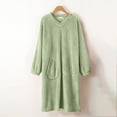 thumbnail image 1 of Zedker Fashion Flannel Long Nightgowns for Women Comfy Loose Elegant Loungewear Soft Fleece Thermal Womens Bathrobes with Pockets,Green,XL, 1 of 7