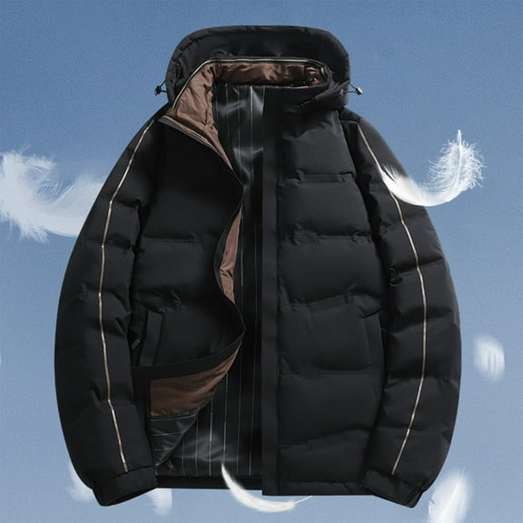 Zedker Fashion Hooded Long Sleeve Casual Puffer Jackets for Women Comfy Loose Thicken Fall Winter Thermal Coats with Multi Pockets,Black,XXXXL