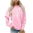 thumbnail image 1 of Zedker Fashionable Heart-Shaped Prints womens Sweatshirt Casual Crewneck Long Sleeve Fall and Winter Thermal Pullover Tops,Pink,XL, 1 of 7