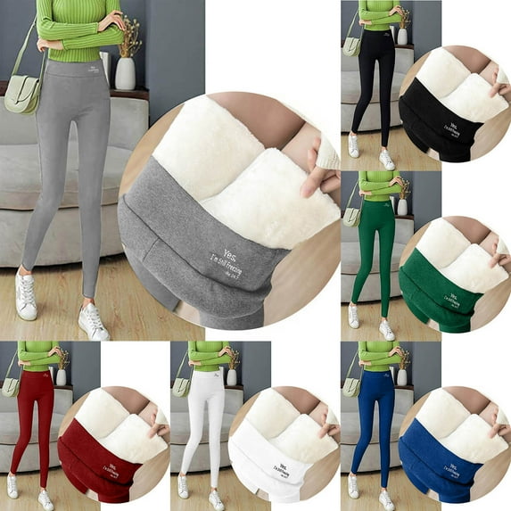 Zedker Fleece Lined Leggings Pants for Women Winter Warm Tummy Control Thermal High Waisted Snow Pants Plus Size