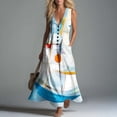 thumbnail image 1 of Zedker Floral Women's Maxi Dresses Sleeveless V Neck Long Dress Beach Sundresses Swing Dress Multicolor M, 1 of 7