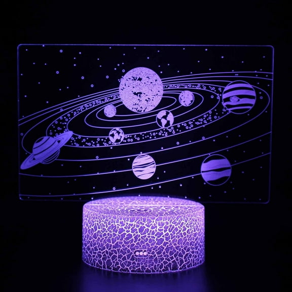 Zedker Galaxy Series Night Light LED Colorful 7-Color Desk Lamp Bedroom Home Decor Gift - Moonlight Globe Luna Night Light with Stand Remote & Touch Control Night Light Bedroom Decor for Kids