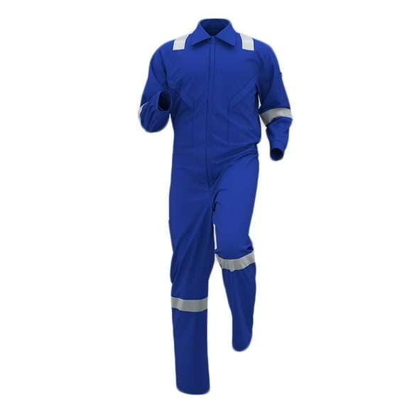 Zedker Heavy Duty Work Coveralls for Men Long Sleeves Worker's Rompers Multi Pockets Anti-Wear Workwear Jumpsuits with Pockets,Plus Size Blue L