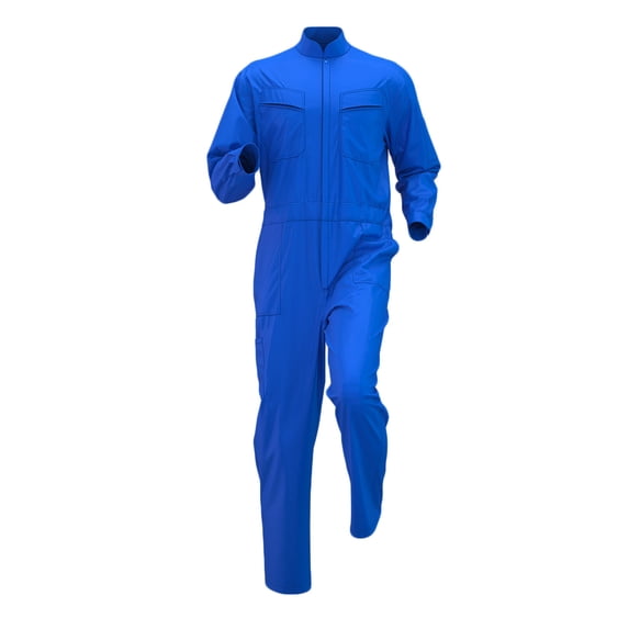 Zedker Heavy Duty Work Coveralls for Men Long Sleeves Worker's Rompers Multi Pockets Anti-Wear Workwear Jumpsuits with Pockets,Plus Size Blue L