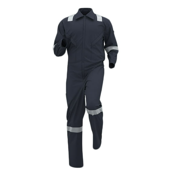 Zedker Heavy Duty Work Coveralls for Men Long Sleeves Worker's Rompers Multi Pockets Anti-Wear Workwear Jumpsuits with Pockets,Plus Size Blue XXXXXL
