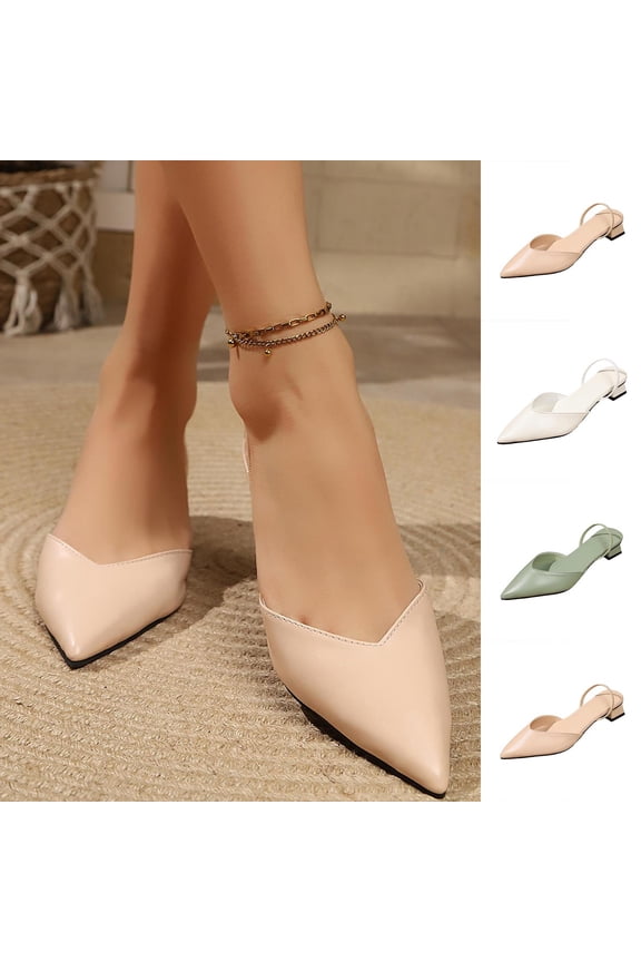 Heels for Women Closed Toe Dress Shoes for Women Comfortable Dressy Low Stiletto Heel with Ankle Strap Womens Pumps Beige 36