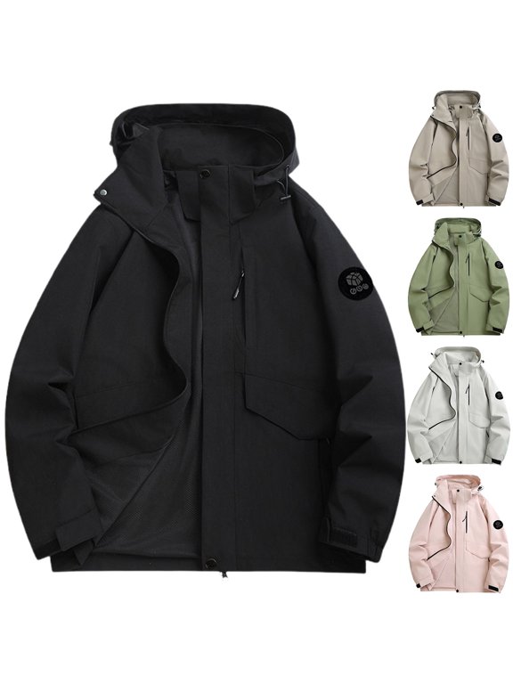Jacket for Women Baggy Ski Jacket Waterproof Snow Coat Insulated Hooded Clothes for Winter Outdoor with Pockets