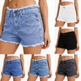 thumbnail image 1 of Zedker Jean Shorts for Women High Waisted Trendy Causal Summer Fold Hem Stretchy Long Denim Shorts 7 Inch Inseam Size S-XXL, 1 of 6