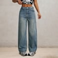 thumbnail image 1 of Zedker Jeans for Women Fashion Button Straight High Waist Skinny Jeans for Women Stretchy Trousers Denim Pants with Pockets, 1 of 7