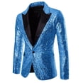 thumbnail image 1 of Zedker Long Coat Men and Mens Sport Coat Casual Blazer One Button Business Suit Jacket Sky Blue XXXXXL, 1 of 3