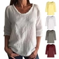 thumbnail image 1 of Zedker Long Sleeve Blouse for Women Crew Neck Loose Fit Summer Casual Tops/T-shirt With Fringes Top Gray L, 1 of 6