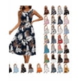 thumbnail image 1 of Zedker Long Tank Dresses for Women 2026 Summer Sleeveless Casual Printed Dress Casual Loose Beach Vacation Sundress Black Size S-XXL, 1 of 7