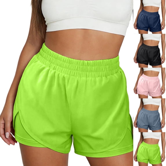 Zedker Low Waisted Running Shorts for Women - Mesh Liner Quick Dry for Workout Sport Athletic with Pockets Green XXL