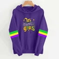 thumbnail image 1 of Zedker Mardi Gras Hoodies for Women Striped 2026 Carnival Top Long Sleeve Casual Holiday Sweatshirt Loose Spring Travel Party Pullover Tops, 1 of 4