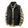 thumbnail image 1 of Zedker Men Couples Zip Outdoor Winter Warm Sport Vest Sleeveless Pockets Jacket Coat with Pockets Black L, 1 of 8
