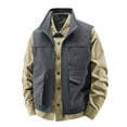 thumbnail image 1 of Zedker Men Couples Zip Outdoor Winter Warm Sport Vest Sleeveless Pockets Jacket Coat with Pockets Gray XXL, 1 of 8
