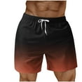 thumbnail image 1 of Zedker Men's 5 Inch Casual Gradient Summer Beach Shorts Linen Elastic Waist Drawstring with Pockets Rose Gold XL, 1 of 4
