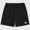 thumbnail image 1 of Zedker Men's 5-Inch Inseam Shorts Elastic Waist with Drawstring Casual Lightweight Summer Beach Shorts with Pocket Black L, 1 of 7