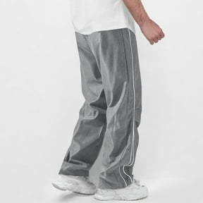 Zedker Men's Athletic Pants Open Bottom Sweatpants for Track Jogging Workout Loose Running Gym Pants Sweatpants for Men with Pockets, Plus Size Gray XXL