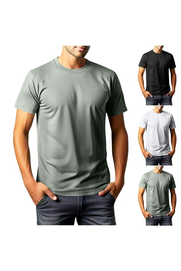 Men's Bamboo Viscose Athletic Shirt Lightwieht Cooling Moisture Wicking Workout Running Hiking Fitness T-Shirt