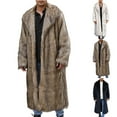 thumbnail image 1 of Zedker Men's Cardigan Faux Fur Coat Long Fleece Jacket Mens Winter Lapel Parka Overcoat Warm Open Front Cardigan for Men White XL, 1 of 10