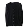 thumbnail image 1 of Zedker Men's Cardigans V Neck Sweater Casual Knitted Sweaters Buttons Warm Lightweight Long Sleeve Knitwear Sweaters Black L, 1 of 3