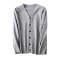 thumbnail image 1 of Zedker Men's Cardigans V Neck Sweater Casual Knitted Sweaters Buttons Warm Lightweight Long Sleeve Knitwear Sweaters Gray M, 1 of 3
