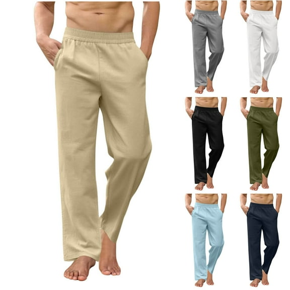 Zedker Men's Cotton Sweatpants Open Bottom Athletic Jogger Sweatpants Lightweight Sweat Pants Lounge Pants with Pockets Army Green L