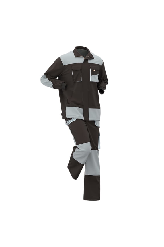 Men's Coveralls Long Sleeve One Piece Wear-Resisting Work Overalls Mechanics Jumpsuit Zipper Multiple Pockets Pants,Plus Size Gray XXXL