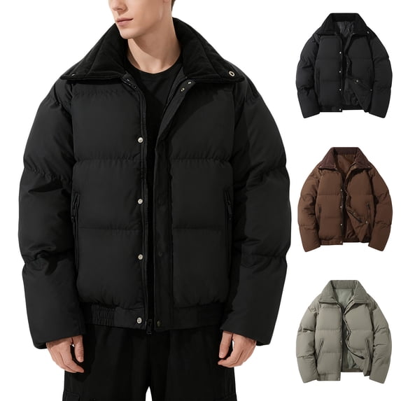 Zedker Men's Down Puffer Jacket Lightweight Puffer Jacket Warm Light Thin Insulated Waterproof Winter Jacket With Hooded Green XL
